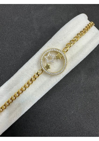 Ortası Yıldızlı Gurmet Gümüş Bileklik modelleri