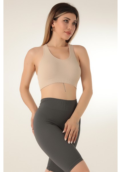 Seamless Örme Çapraz Askılı Büstiyer