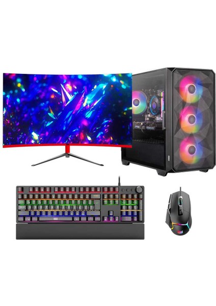 DRX6921 I7 10700F 16GB 512GB Nvme 12GB RTX3060 27 Inç 165Hz Curved Oyuncu Masaüstü Bilgisayarı