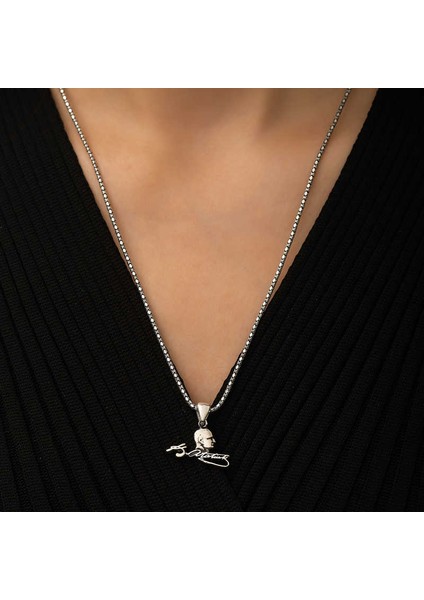 Gümüş Kemal Atatürk Unisex Kolye modelleri