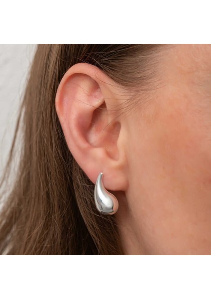 Gümüş Gözyaşı Damla Çivili Kadın Küpe modelleri