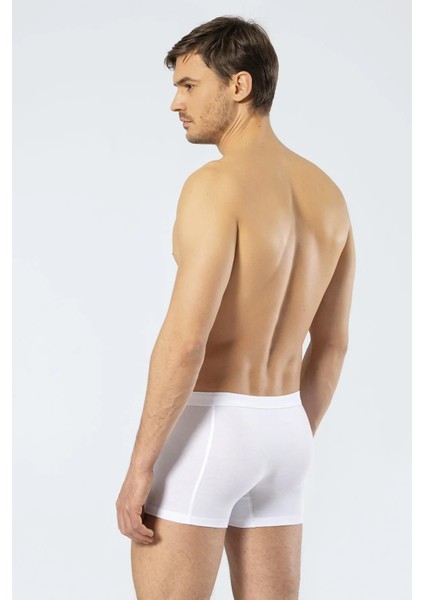 Likralı Erkek Boxer %95 Pamuk %5 Likra Bel Bantlı