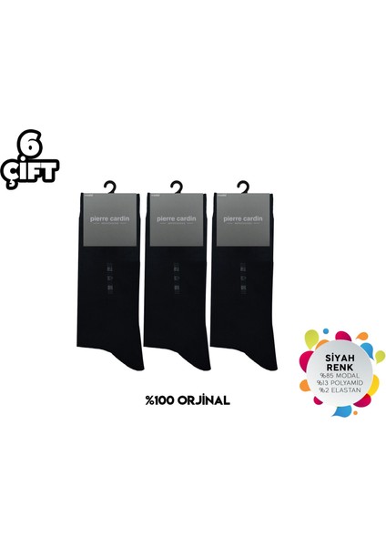 936-SIYAH Erkek Modal Çorap 6'lı