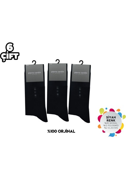 936-SIYAH Erkek Modal Çorap 6'lı