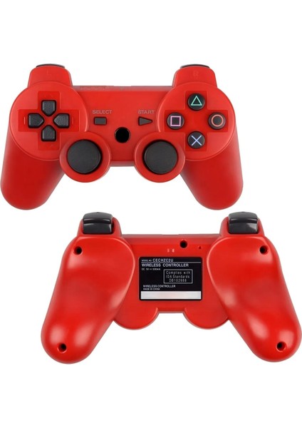 P3 Doubleshock Ps3 Playstation 3 Için Uyumlu Kablosuz Titreşimli Oyun Kolu Gamepad Joystick controller Kırmızı