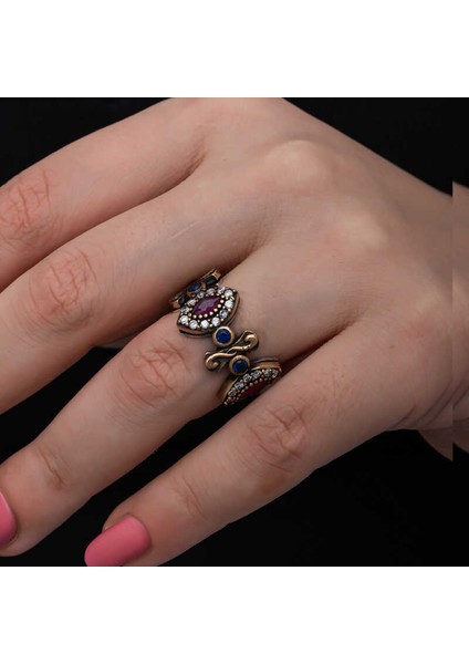 Gümüş Ayarlanabilen Otantik Mekik Kadın Yüzük indirimleri