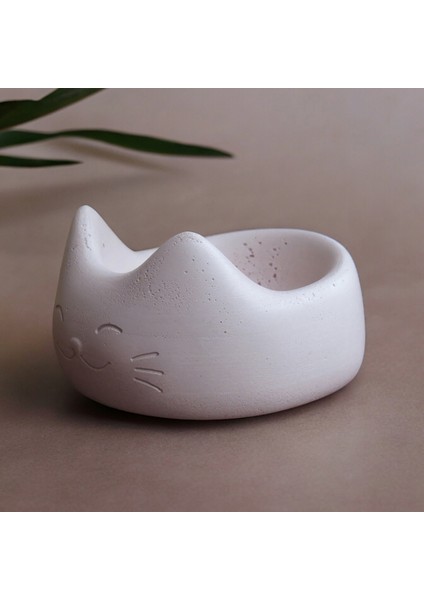 Beton Kedi Dekoratif Takı ve Aksesuar Kasesi - Kardelen Beyaz fırsatları