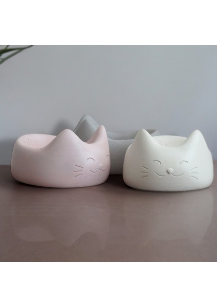 Beton Kedi Dekoratif Takı ve Aksesuar Kasesi - Kardelen Beyaz indirimleri