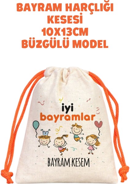 Turuncu Ipli Bayram Harçlığı Kesesi 10X13CM