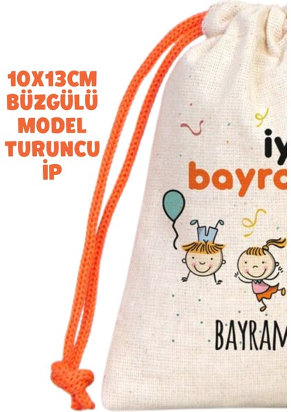Turuncu Ipli Bayram Harçlığı Kesesi 10X13CM