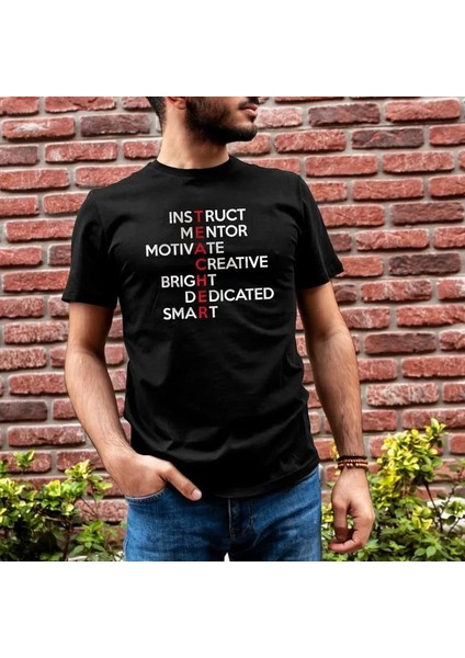 Smg Butik Unisex Bisiklet Yaka Baskılı Oversize T-Shirt - Siyah