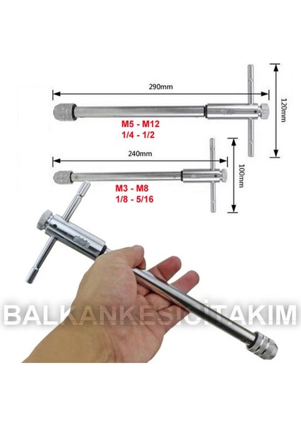 Cırcır Kılavuz Kolu Cırcırlı Uzun M5-M12 4201