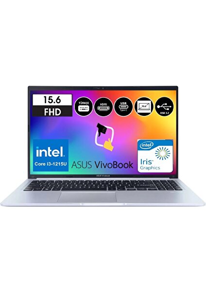 Vivobook 15 F1502ZA Intel I3-1215U 12GB Ram 512GB SSD W11P 15,6" Fhd  Csrtech Çanta