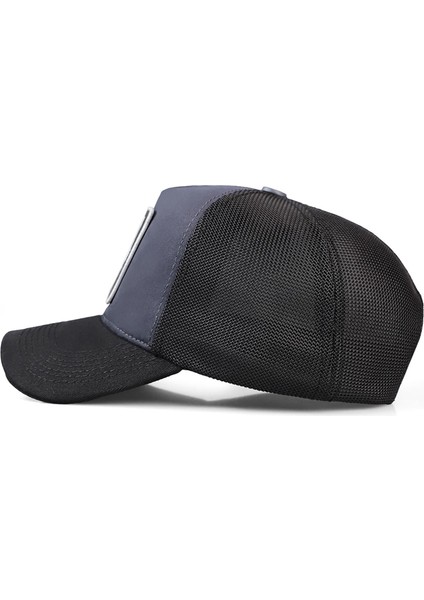 Black Börk V1 Trucker Wake Up - 3 Kod Logolu Unisex Siyah Siperli Antrasit- Siyah Şapka (Cap)