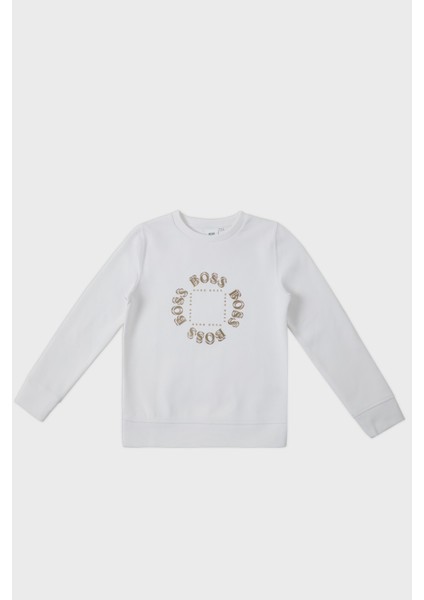 Pamuklu Bisiklet Yaka Çocuk Sweat 25L39 10B Sweat 25L39/10B Whıte
