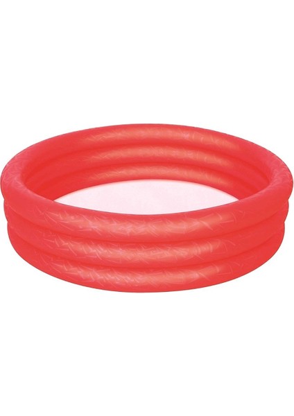 3 Halkalı Renkli Şişme Çocuk Havuzu 1.02 x 25 cm 15648 Kırmızı