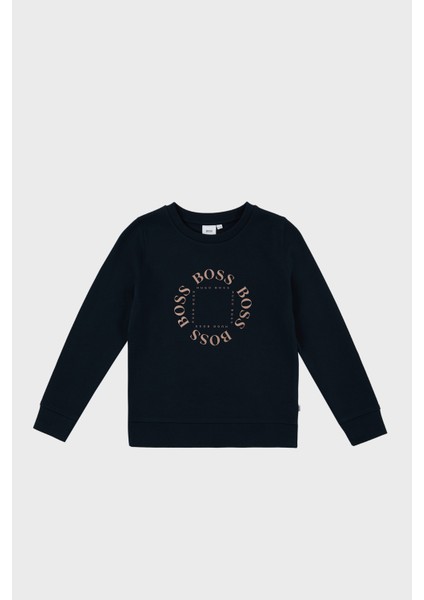 Pamuklu Bisiklet Yaka Çocuk Sweat Sweat 25L39/849 Marıne
