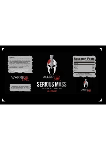 Warrıor Labz Serious Mass Combo 4 Farklı Esterli Içerik 60 Capsul