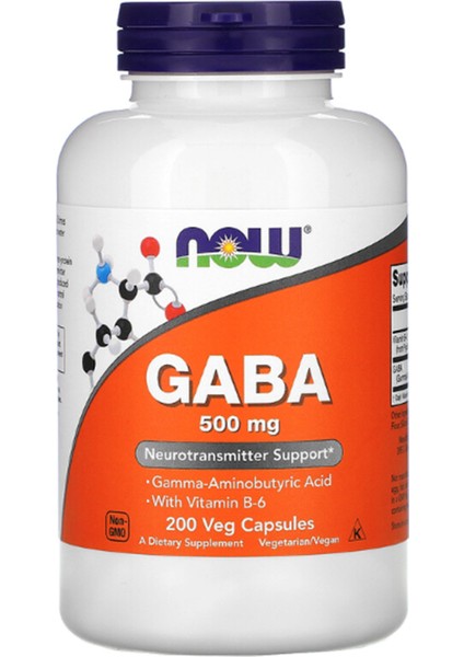 Foods Gaba With Vitamin B-6 500 Mg 200 Veg Capsules (I25)