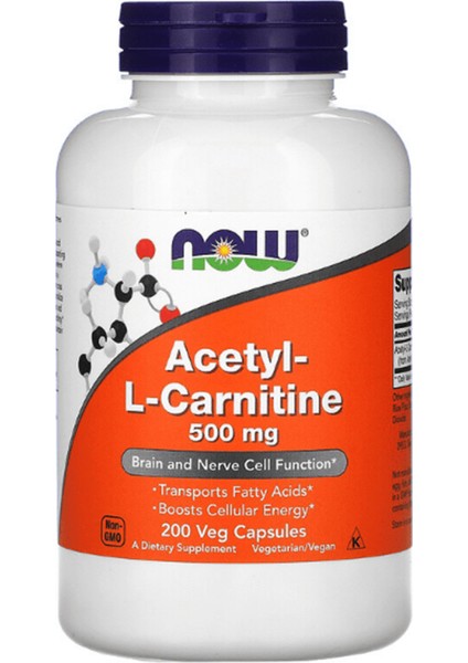 Foods Acetyl-L-Carnitine 500mg 200 Veg Capsul Usa Version