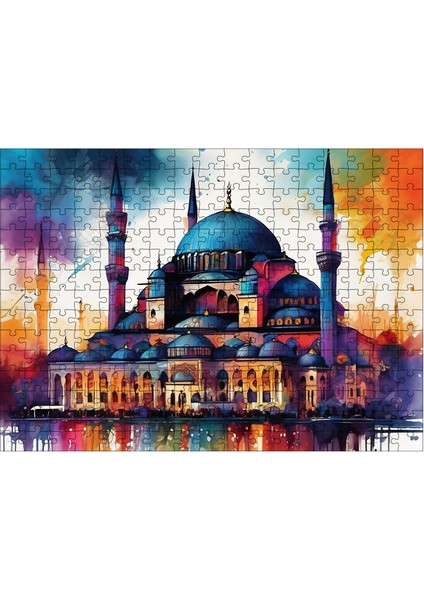 Ahşap Mdf Puzzle Yapboz Cami Manzarası 25 x 35 x 50 cm