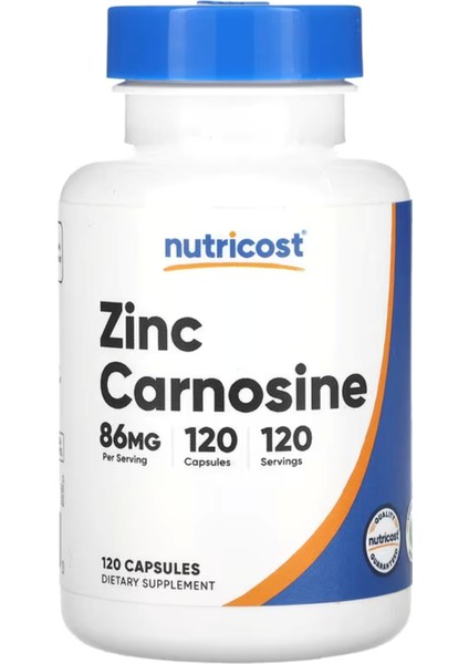 Zinc Carnosine 86mg 120 Capsules - Non-Gmo Gluten Free