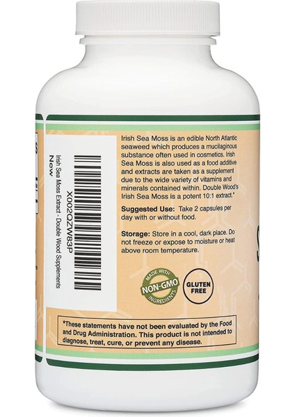 Irısh Sea Moss Irlanda Deniz Yosunu 1200mg 180 Capsul Usa fırsatları