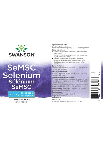 Semsc Selenium 200 Mcg 120 Capsules Usa Version