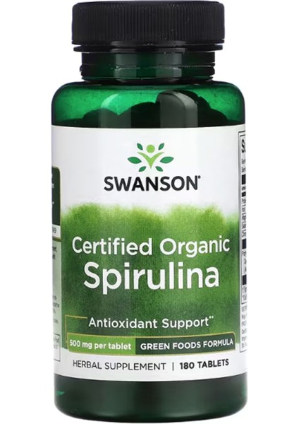 Certified Organic Spirulina 500 Mg 180 Tablets Usa Versiondur