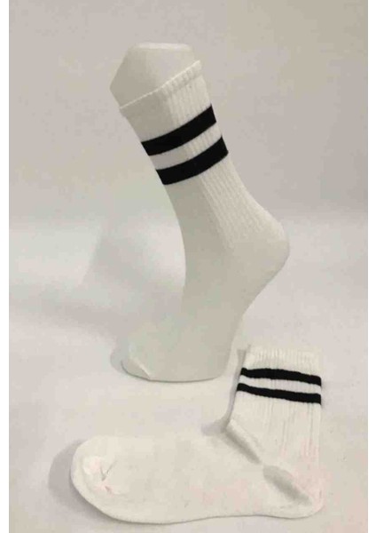 Unisex 6'lı Çizgili Tenis Çorabı modelleri