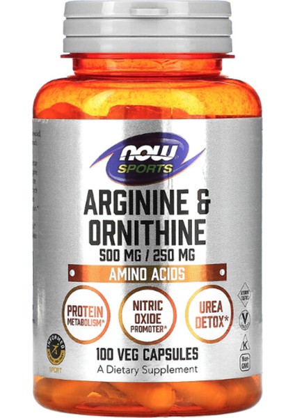 Foods Sports Arginine & Ornithine 100 Veg Capsules Usa Version