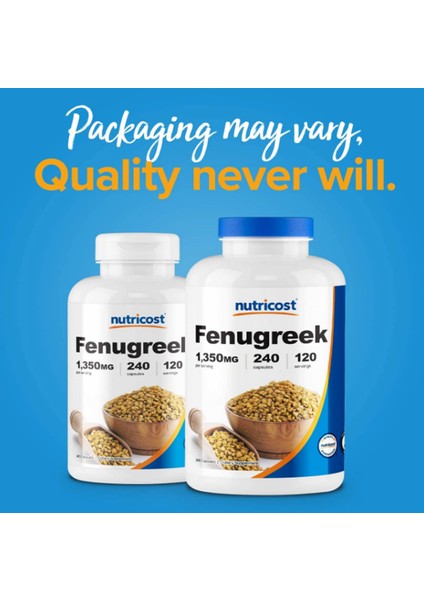 Fenugreek Seed 1350mg 240 Capsules - Gluten Free Non-Gmo-ndan indirimleri