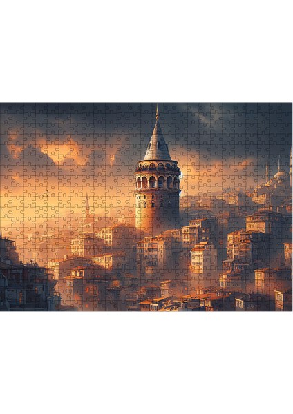 Ahşap Mdf Puzzle Yapboz Galata Kulesi 50 x 70 cm