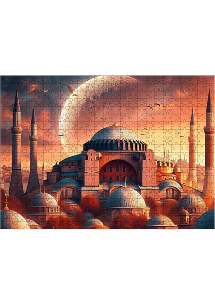 Ahşap Mdf Puzzle Yapboz Cami Manzarası 50 x 70 cm