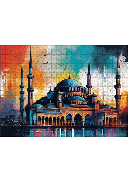 Ahşap Mdf Puzzle Yapboz Cami Manzarası 50 x 70 cm