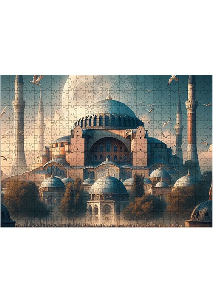 Ahşap Mdf Puzzle Yapboz Cami Manzarası 50 x 70 cm