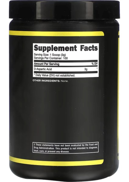 D-Aspartic Acid 300 Grams (100 Servings) Unflavored Vegetarian Non-Gmo Usa