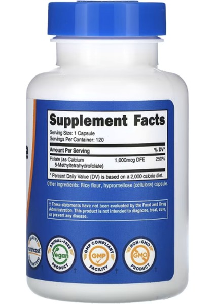 Methyl Folate 1 000 Mcg 120 Capsules