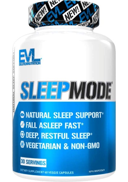 Evlutıon Nutrıtıon Sleepmode 60 Capsul 200mg L-Theanine 150mg Valerian Root Usa Menşei
