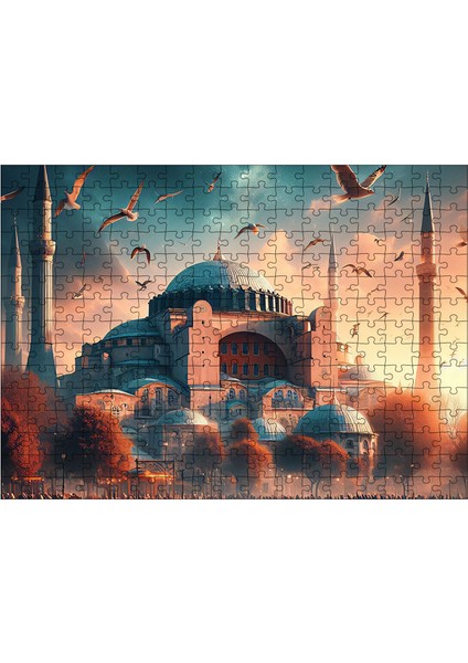 Ahşap Mdf Puzzle Yapboz Cami Manzarası 25 x 35 x 50 cm