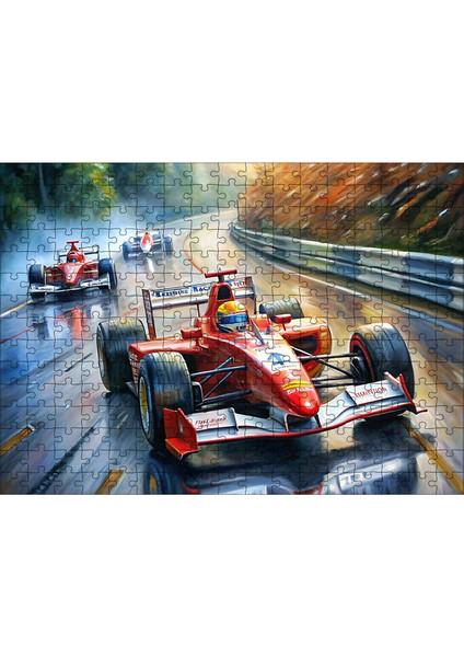 Ahşap Mdf Puzzle Yapboz Formula 1 Arabaları 25 x 35 x 50 cm