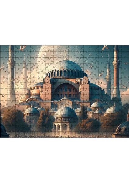 Ahşap Mdf Puzzle Yapboz Cami Manzarası 25 x 35 x 50 cm