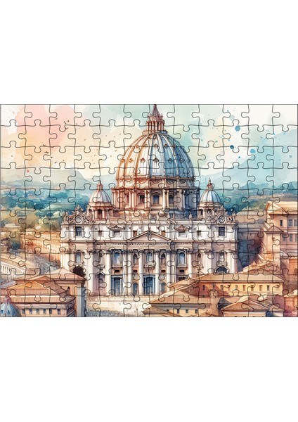 Ahşap Mdf Puzzle Yapboz Vatikan 120 Parça 25 x 35 cm