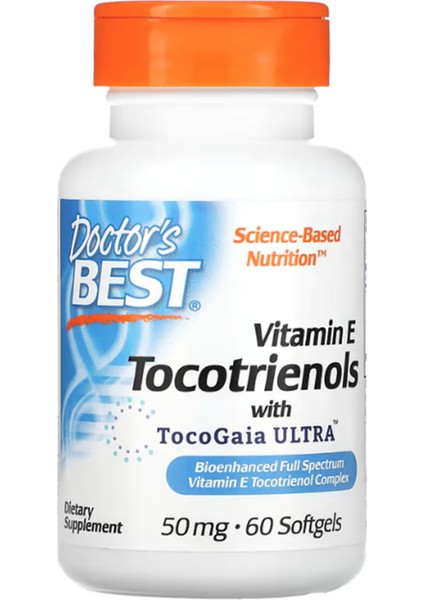 Dr Best Doctor's Best Vitamin E Tocotrienols With Tocogaia Ultra 50 Mg 60 Softgels