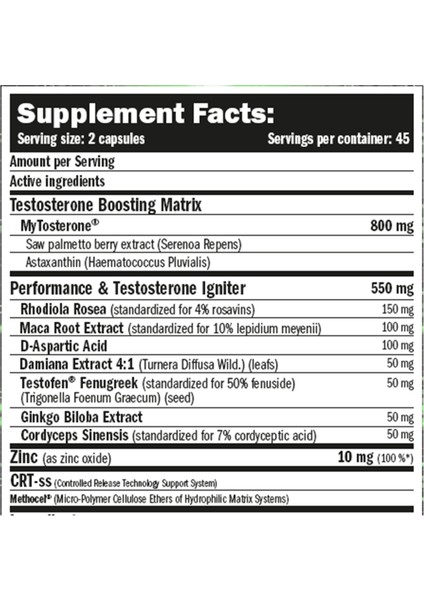 Amıx Myto Test-V3  Daa+Testofen+Zinc+Maca+Damiana  - 90 Capsul  United Kingdom