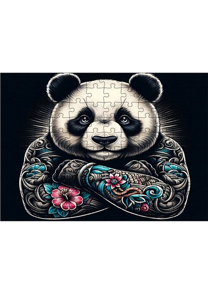 Ahşap Mdf Puzzle Yapboz Gangster Panda 120 Parça 25 x 35 cm