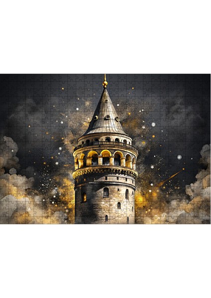 Ahşap Mdf Puzzle Yapboz Istanbul Galata Kulesi 50 x 70 cm