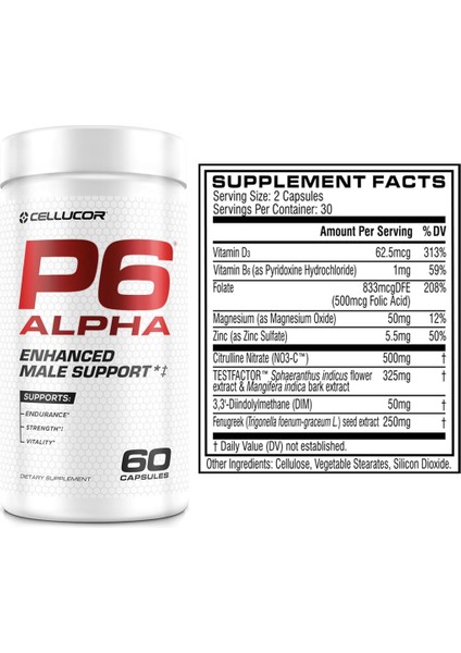 P6 Alpha Testosterone Booster 60 Capsules Usa Version