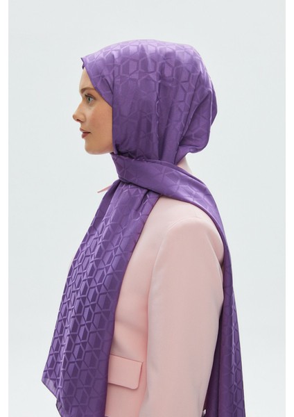 Aminenesil Kubbe Desen Sara Jakar Şal Mor Renk