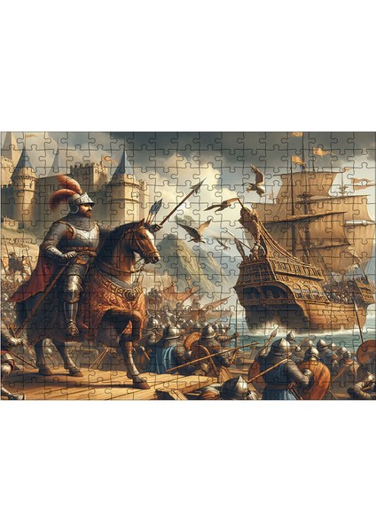 Ahşap Mdf Puzzle Yapboz Savaş Temalı Süvari 25 x 35 x 50 cm